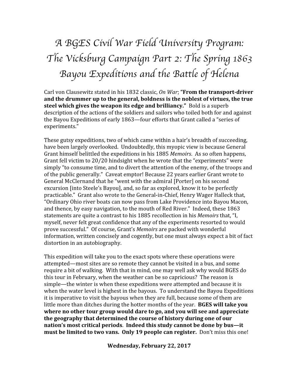 The Vicksburg Campaign Part 2: the Spring 1863 Bayou Expeditions and the Battle of Helena