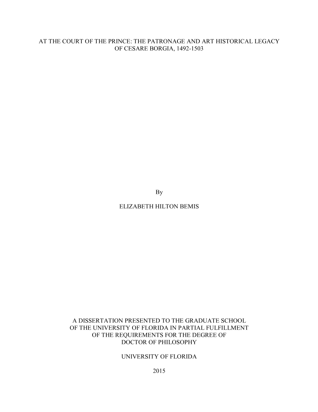 University of Florida Thesis Or Dissertation Formatting Template