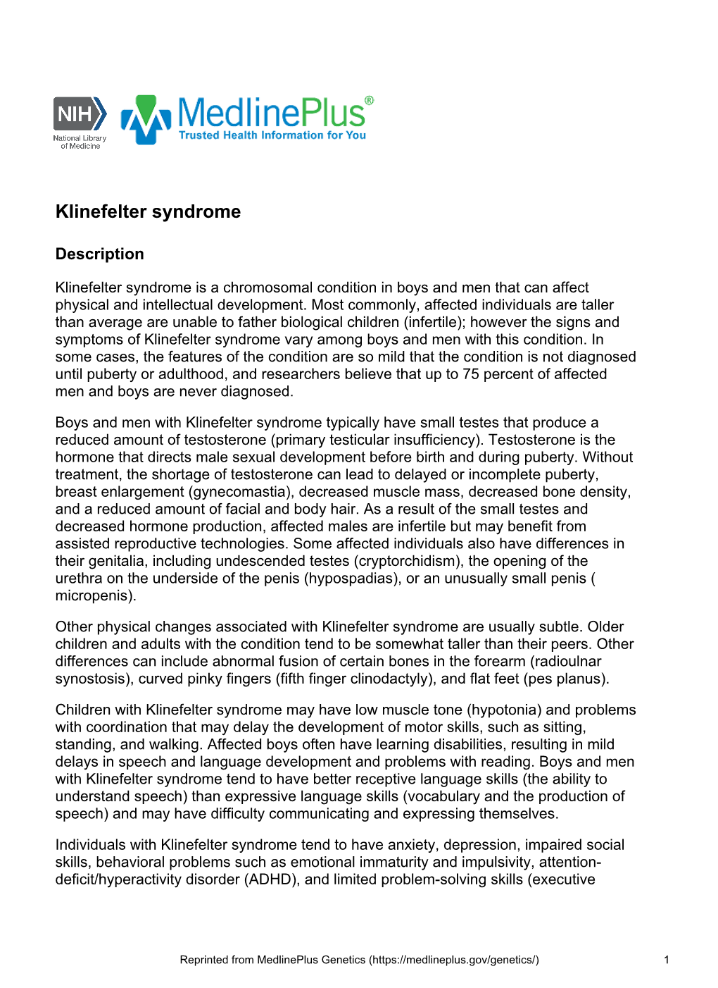 Klinefelter Syndrome