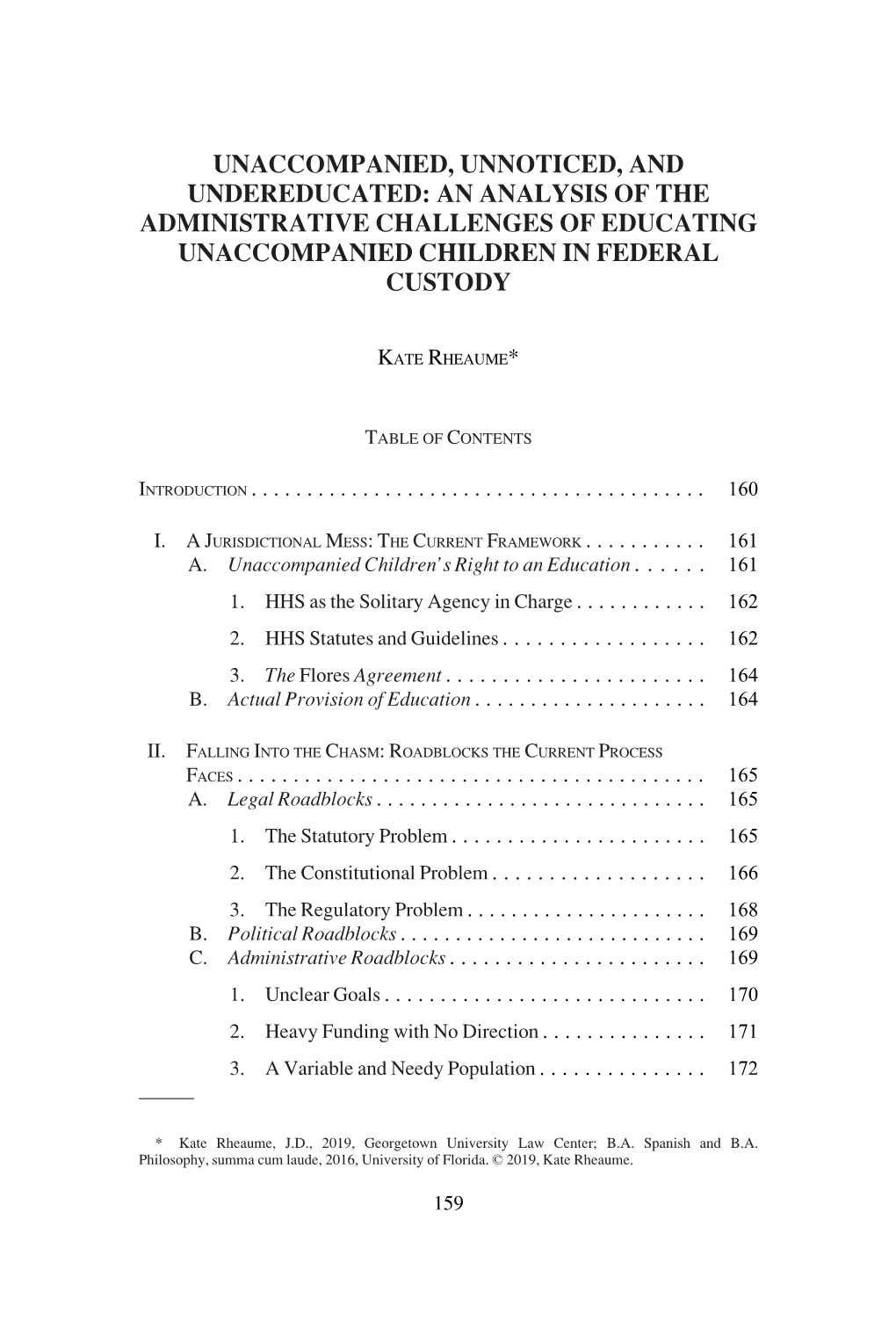 An Analysis of the Administrative Challenges of Educating Unaccompanied Children in Federal Custody