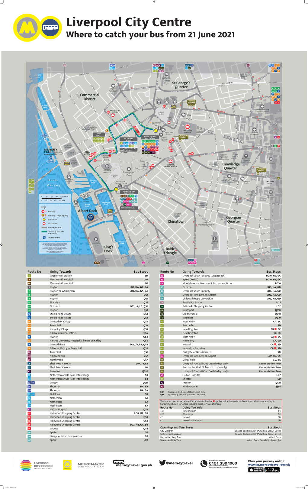 Liverpool City Centre Where to Catch Your Bus from 21 June 2021