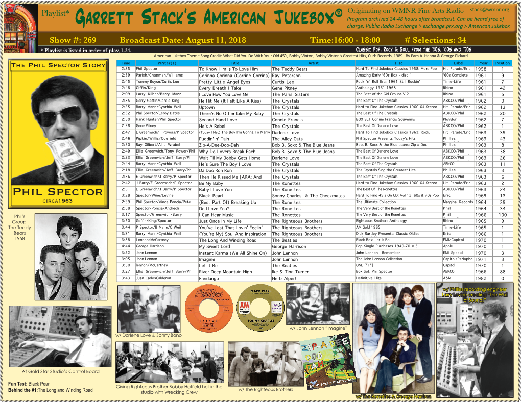 Garrett Stack's American Jukebox®Originating on WMNR Fine Arts