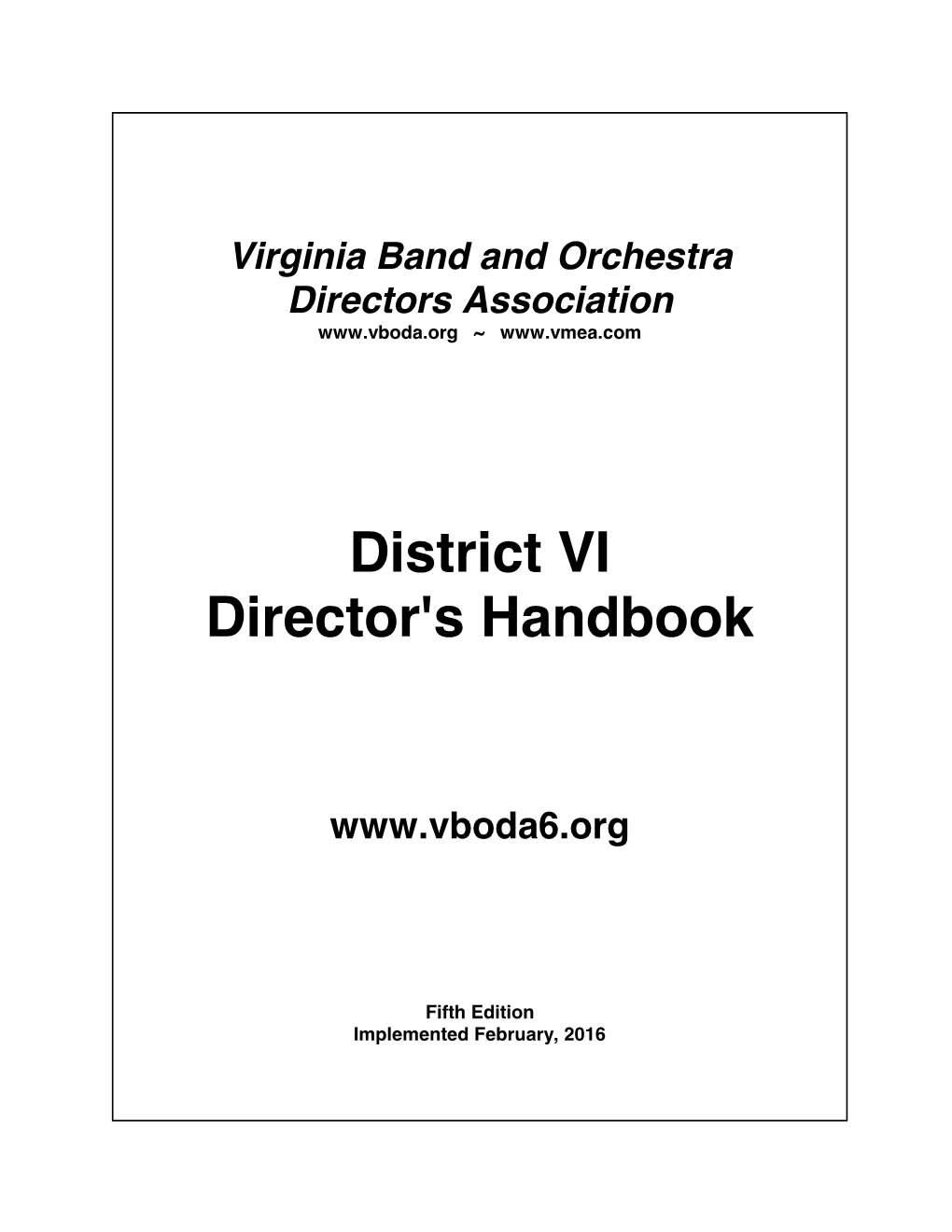 VBODA Handbook