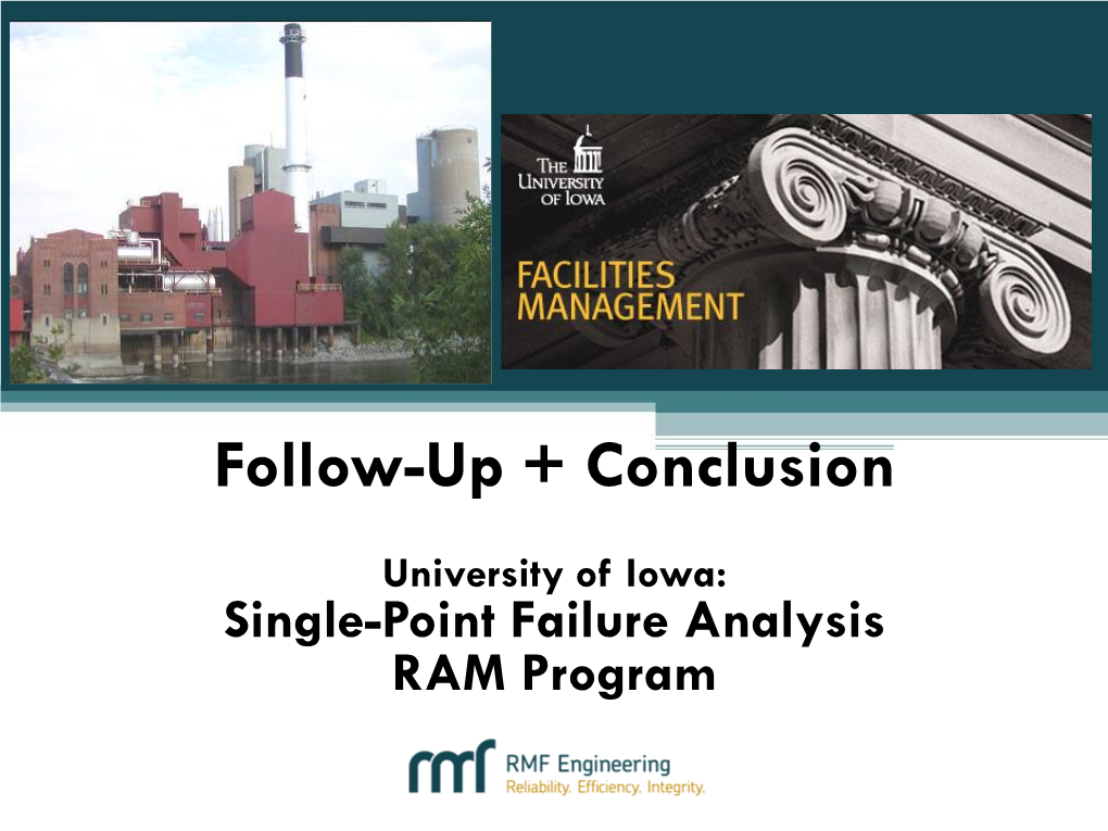 Single-Point Failure Analysis RAM Program Recap