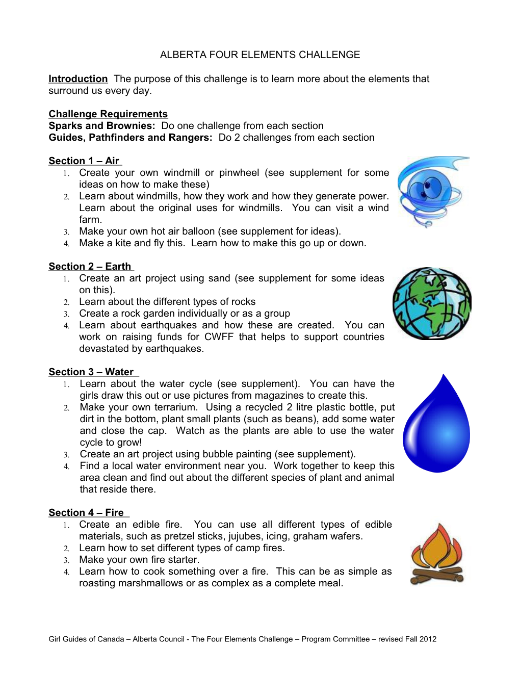 The Four Elements Challenge