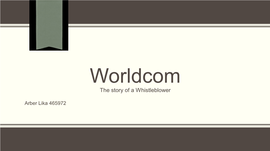 Worldcom the Story of a Whistleblower