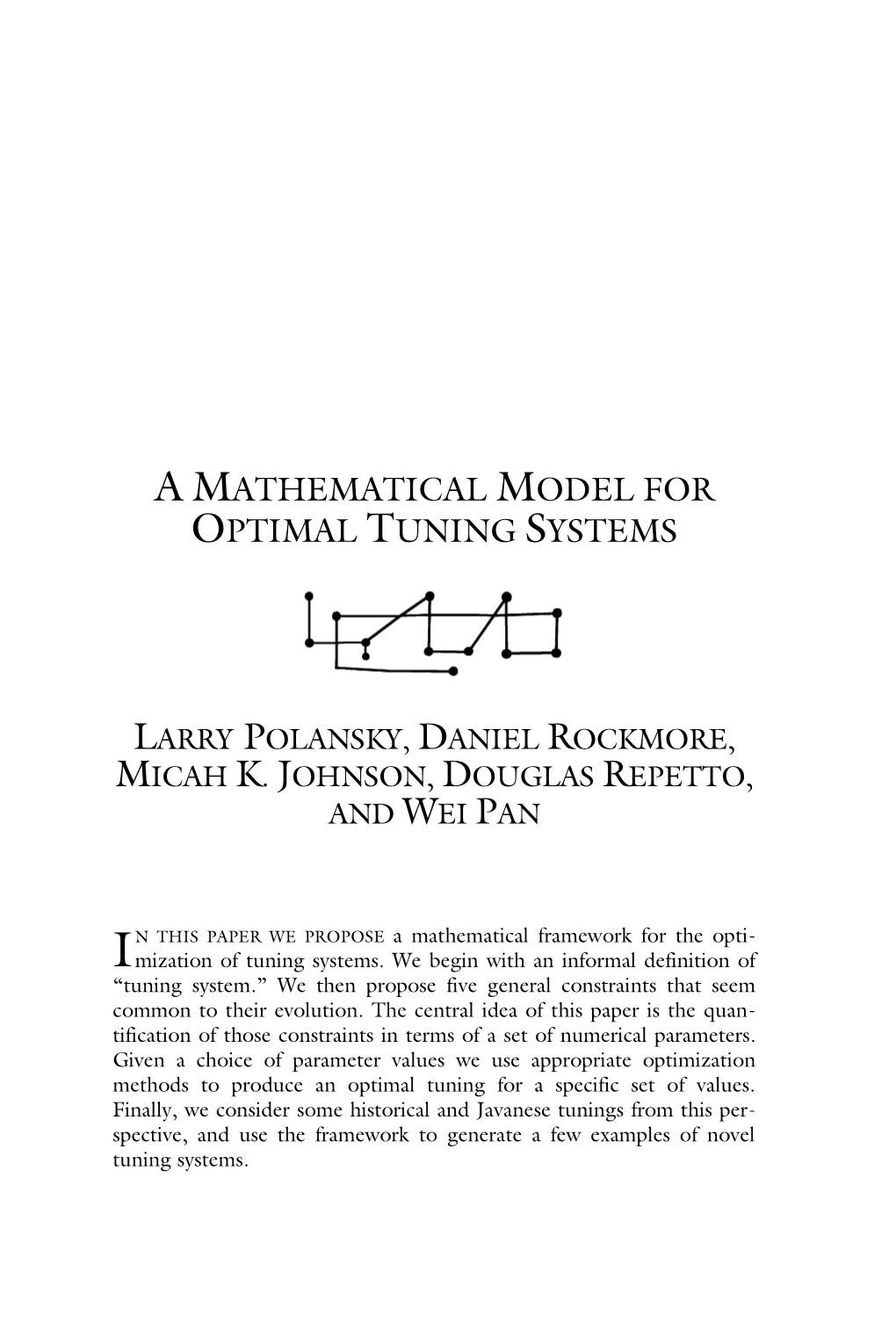 A Mathematical Model for Optimal Tuning Systems