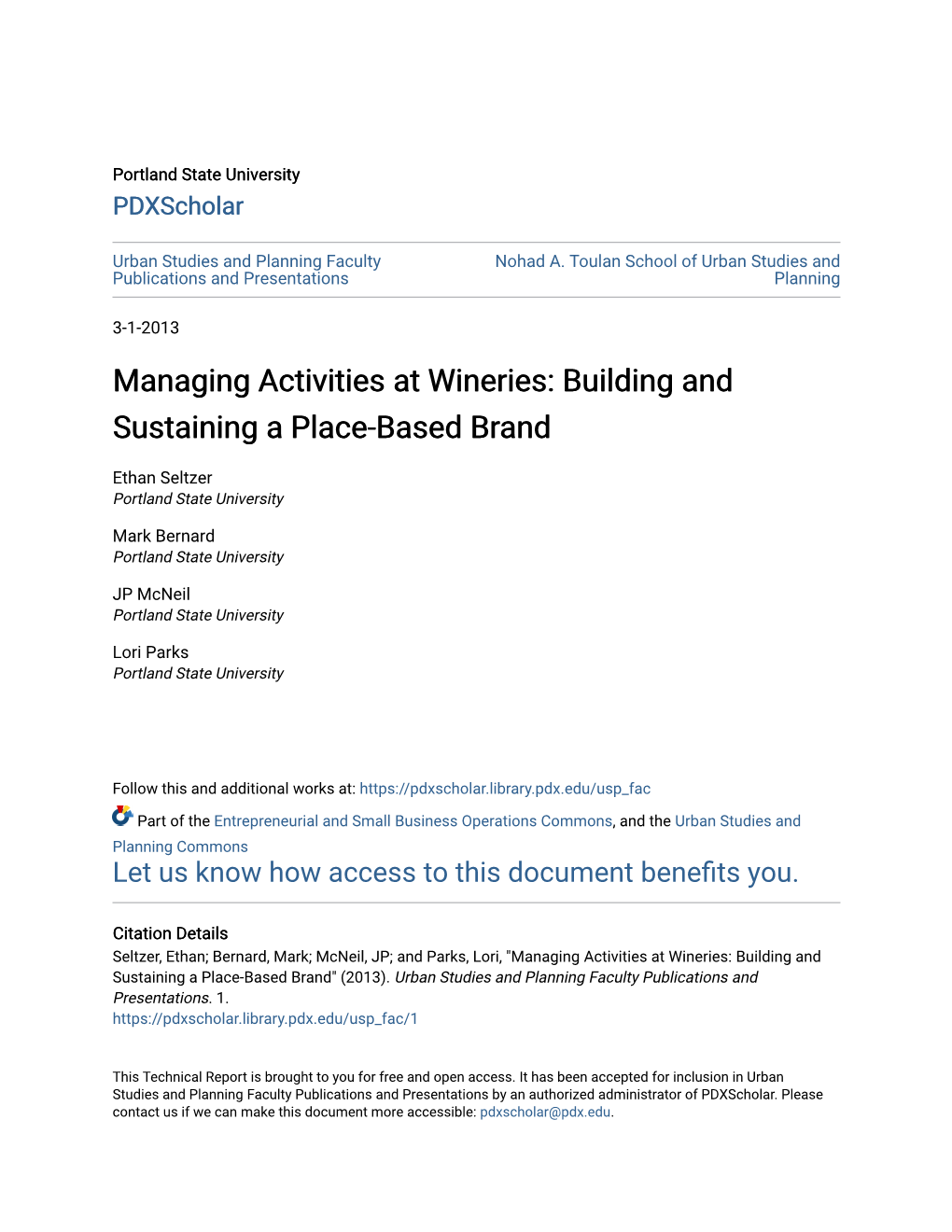 Managing Activities at Wineries: Building and Sustaining a Place-Based Brand