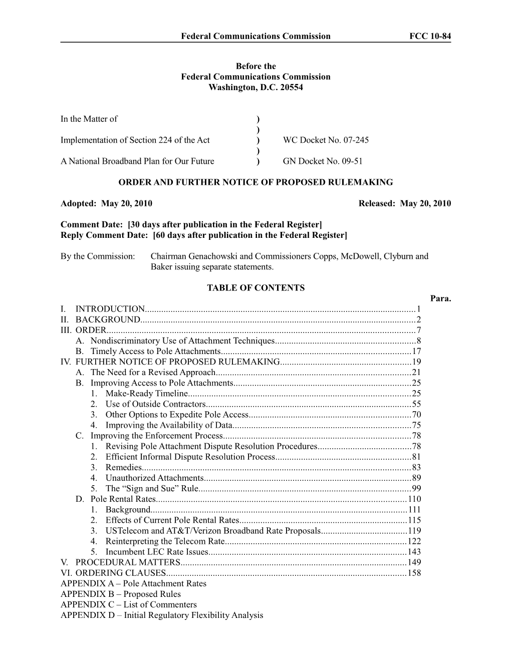 Federal Communications Commission FCC 10-84