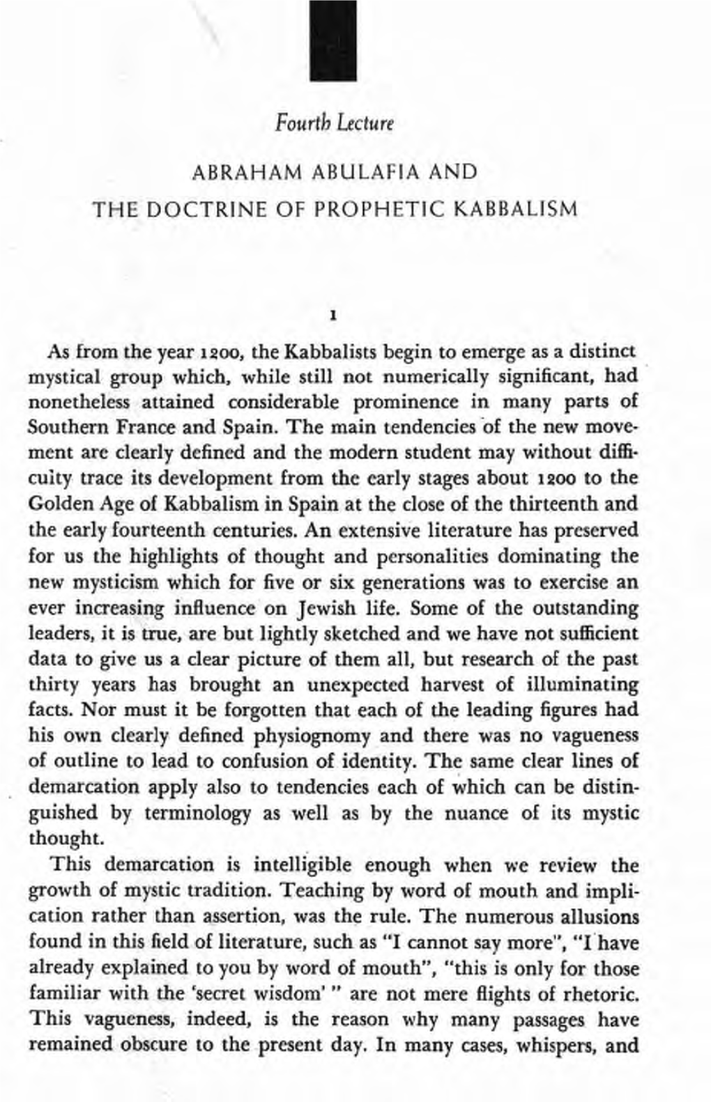 Abraham Abulafia and the Doctrine of Prophetic Kabbalism