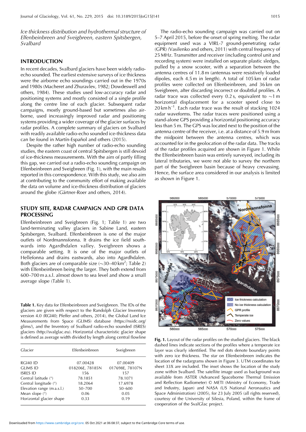 Ice Thickness Distribution and Hydrothermal Structure Of