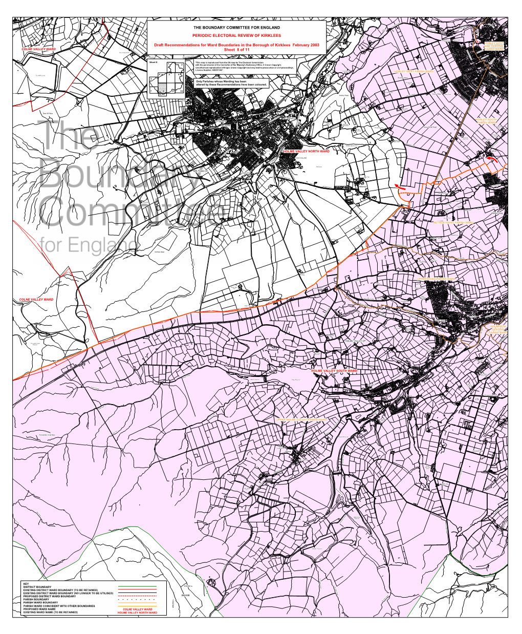 THE BOUNDARY COMMITTEE for ENGLAND PERIODIC ELECTORAL REVIEW of KIRKLEES Draft Recommendations for Ward Boundaries in the Boroug