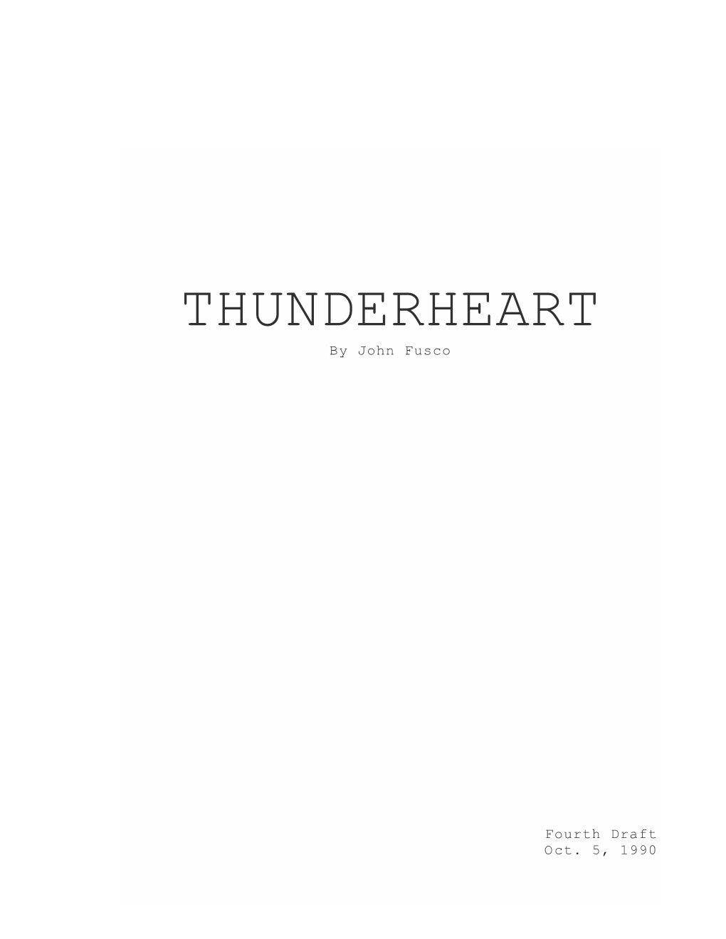 THUNDERHEART by John Fusco