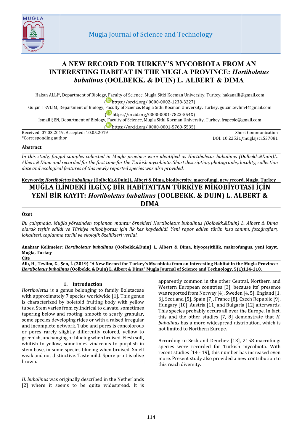 Hortiboletus Bubalinus (OOLBEKK. & DUIN) L. ALBERT & DIMA