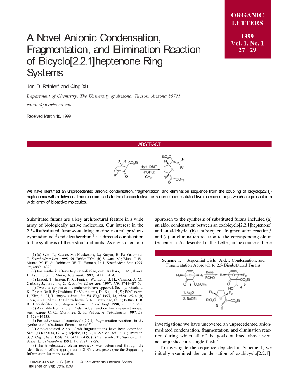 A Novel Anionic Condensation, Fragmentation, and Elimination