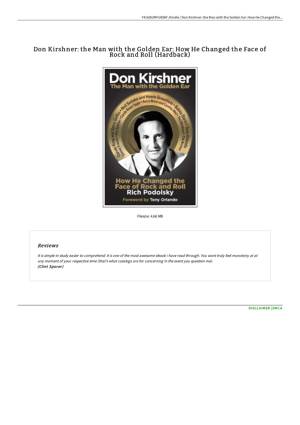 Read Ebook ^ Don Kirshner: the Man with the Golden