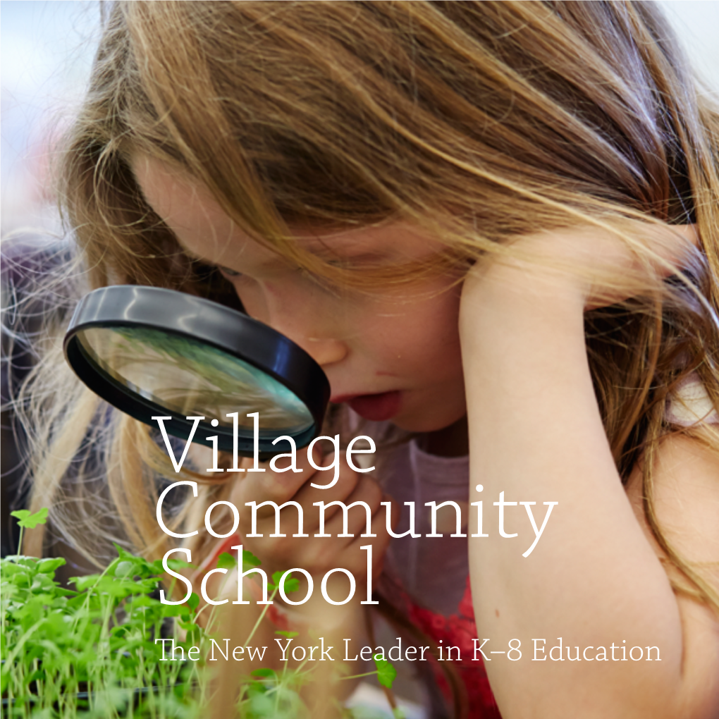 The New York Leader in K–8 Education “VCS Is the Perfect Environment in Which to Raise Children for a Modern World.” –VCS Alumni Parent