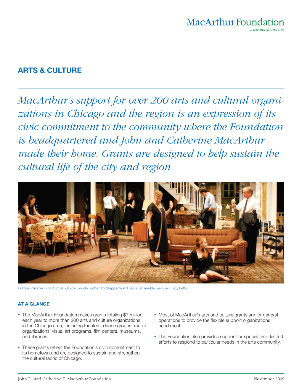 Macarthur's Support for Over 200 Arts and Cultural