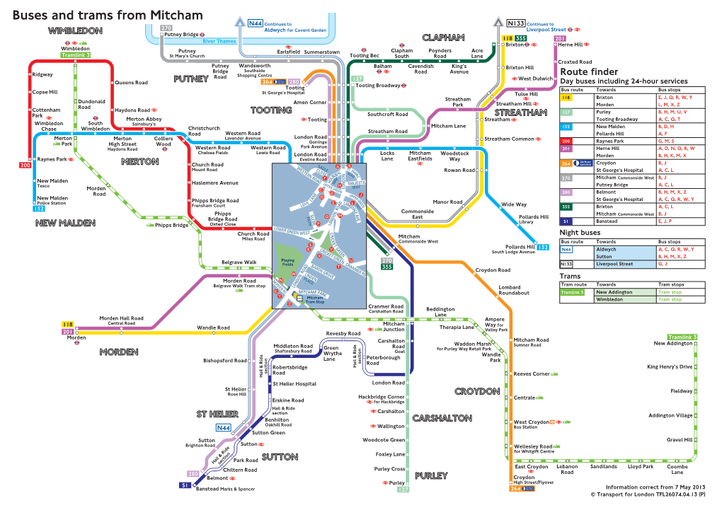 Buses and Trams from Mitcham