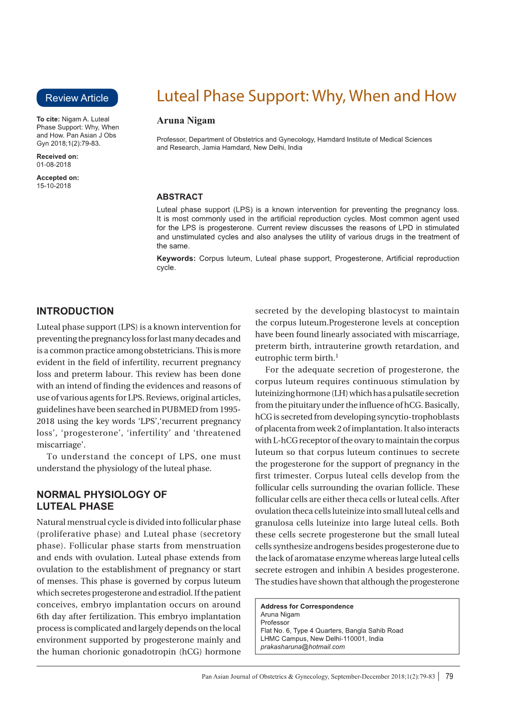 Luteal Phase Support: Why, When and How