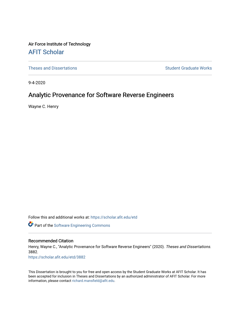 Analytic Provenance for Software Reverse Engineers
