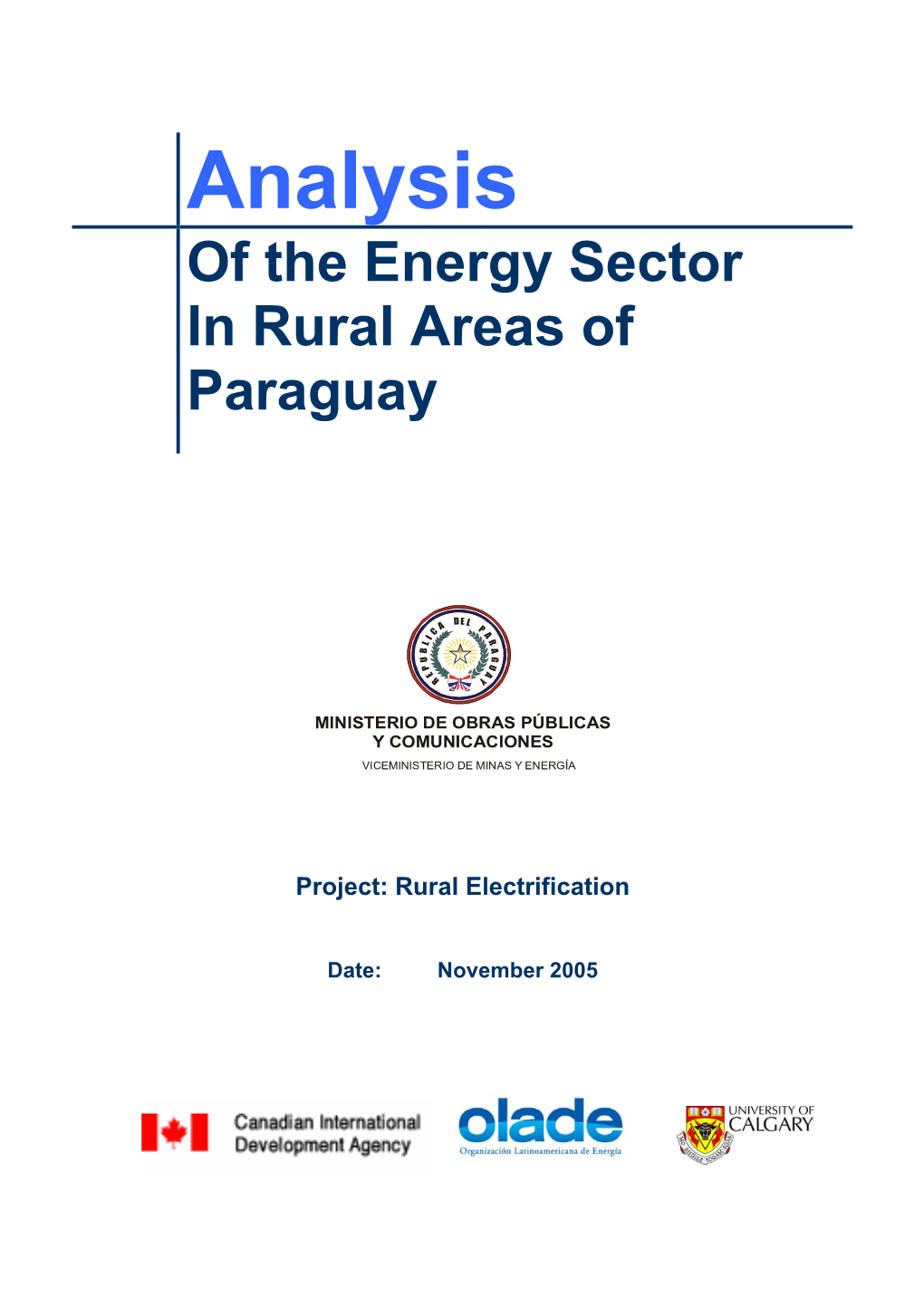 Analysis of the Energy Sector in Rural Areas of Paraguay