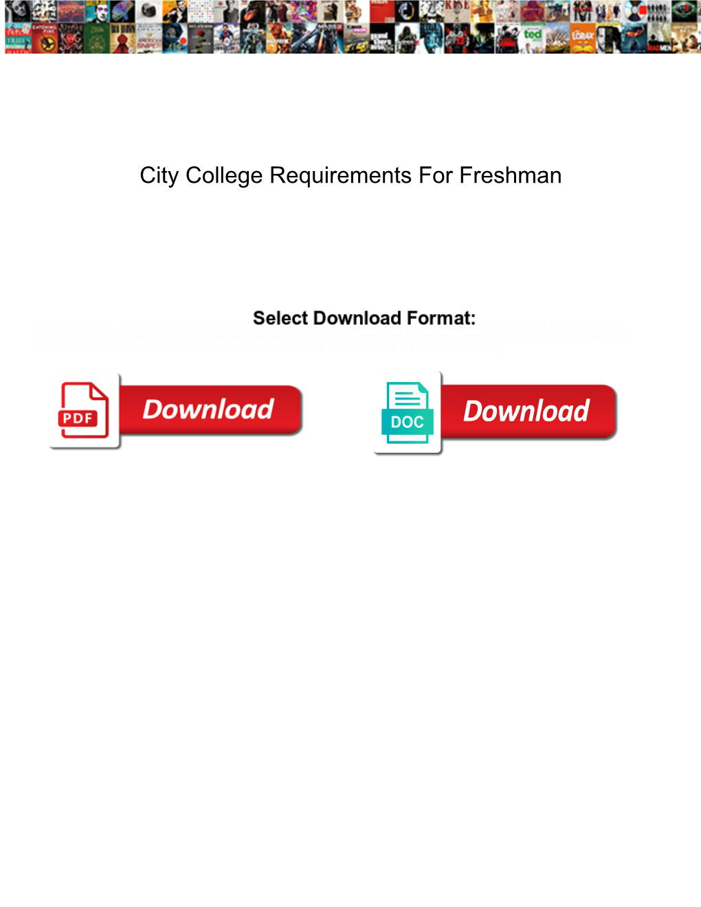 City College Requirements for Freshman