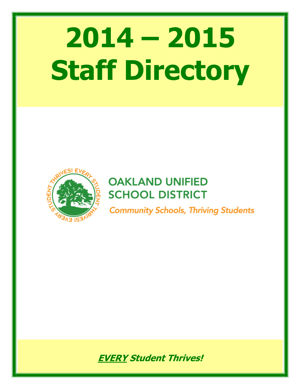 2014 – 2015 Staff Directory