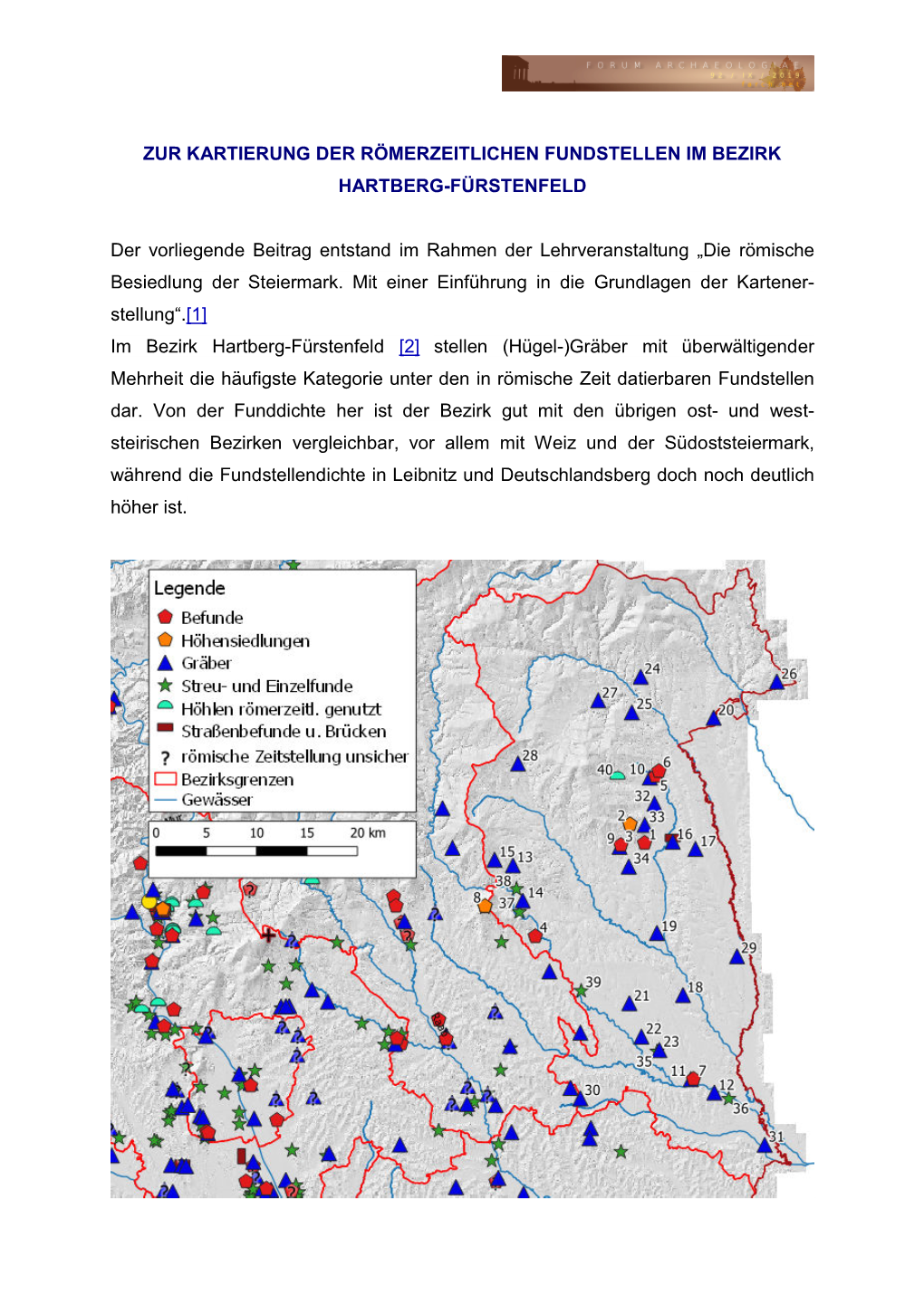 Zur Kartierung Der Römerzeitlichen Fundstellen Im Bezirk Hartberg-Fürstenfeld