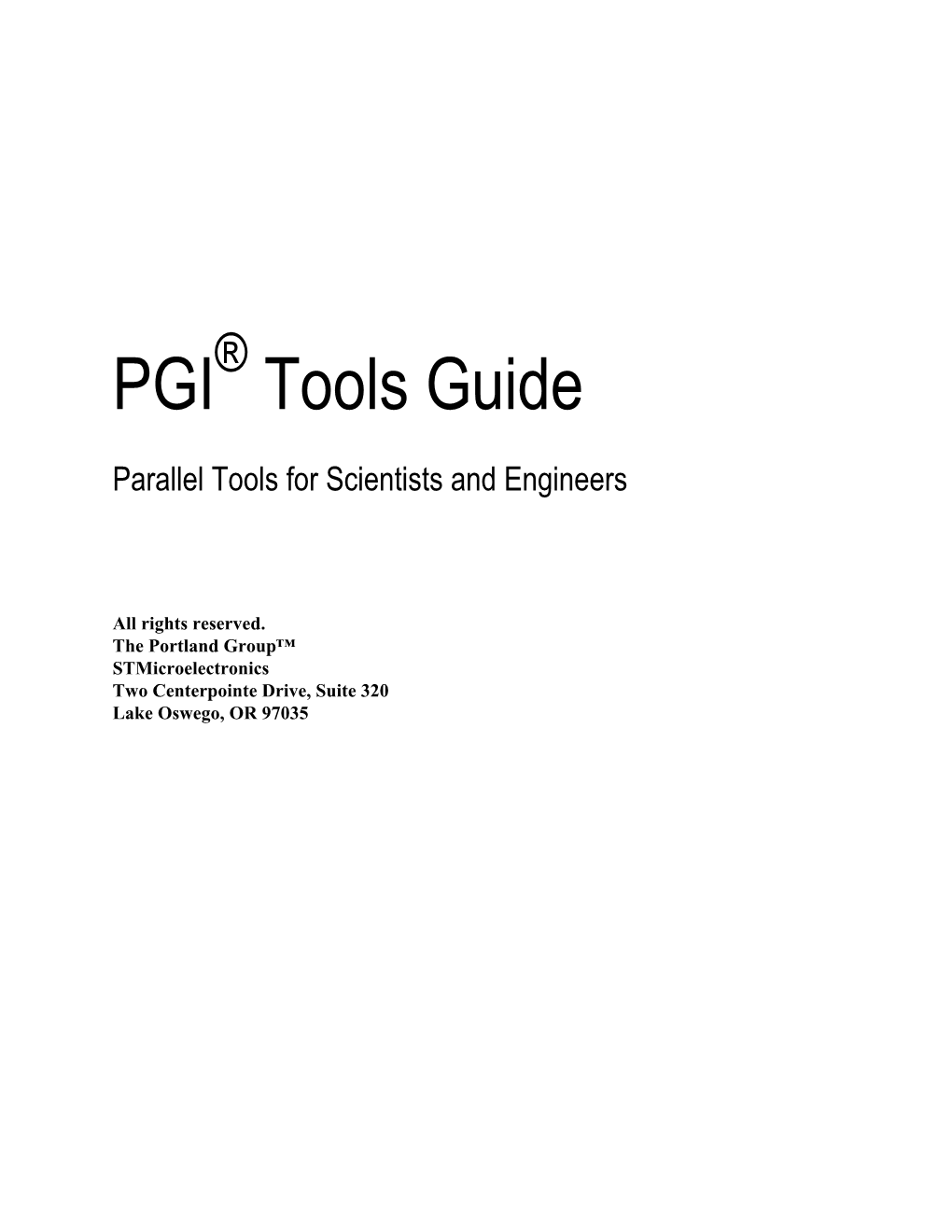 PGI Tools Guide