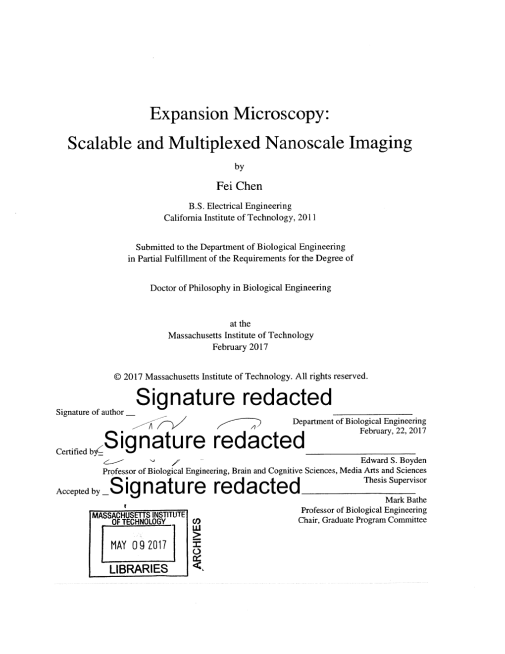 Expansion Microscopy: Scalable and Multiplexed Nanoscale Imaging