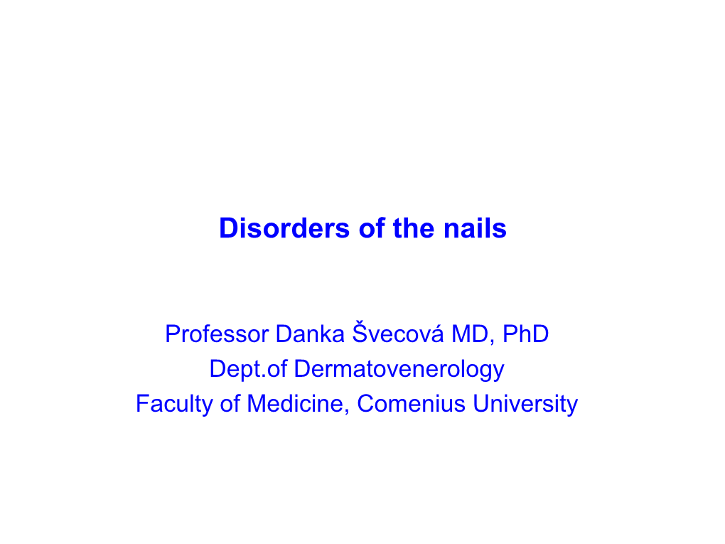 Disorders of the Nails