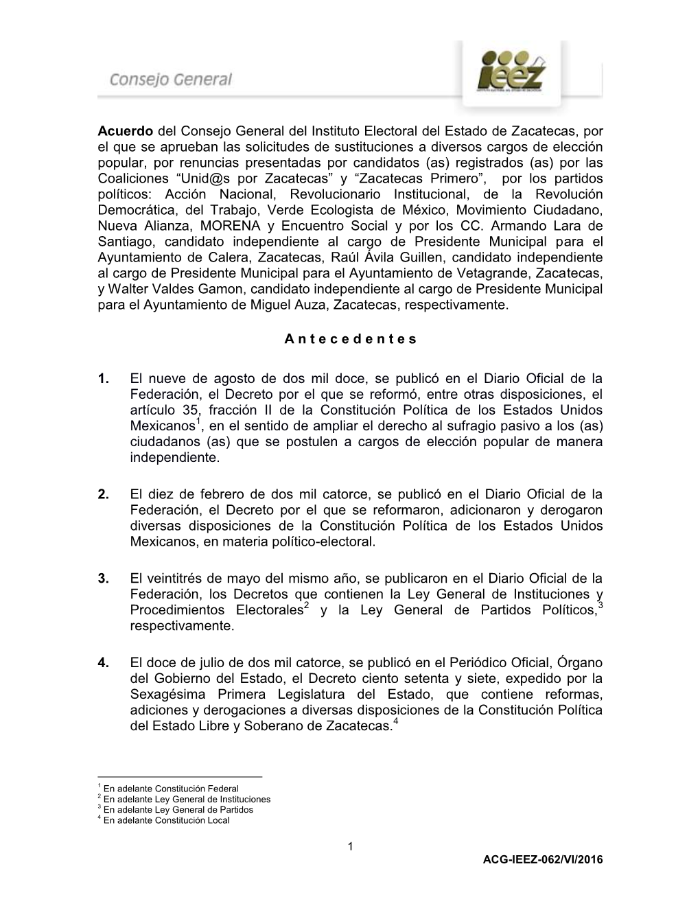 Acuerdo Del Consejo General Del Instituto Electoral Del Estado