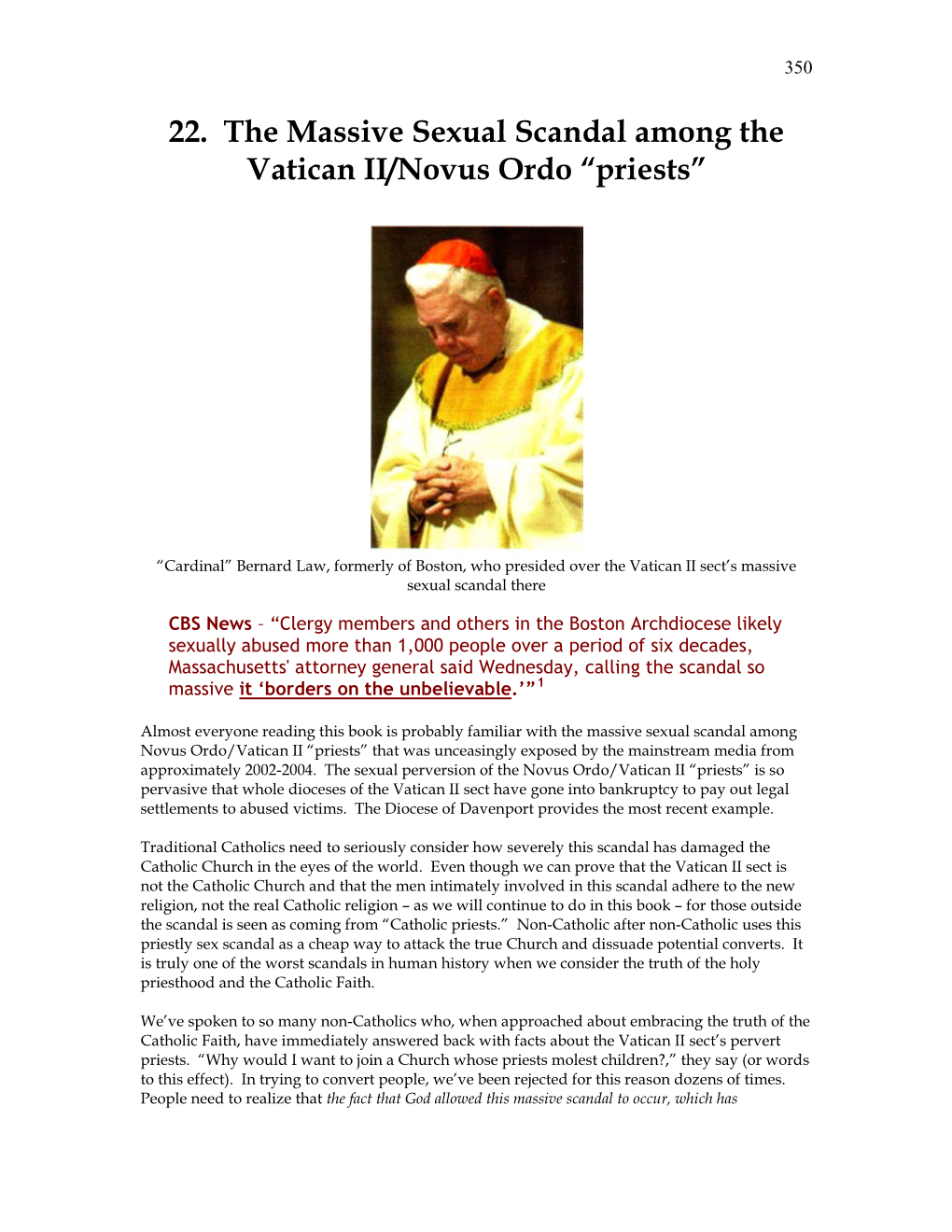 The Massive Sex Scandal Among the Vatican II/Novus Ordo "Priests"
