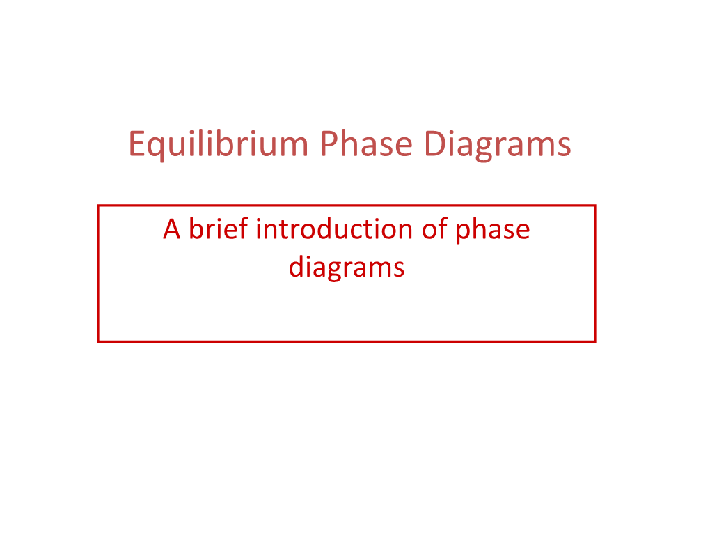 Phase Diagrams