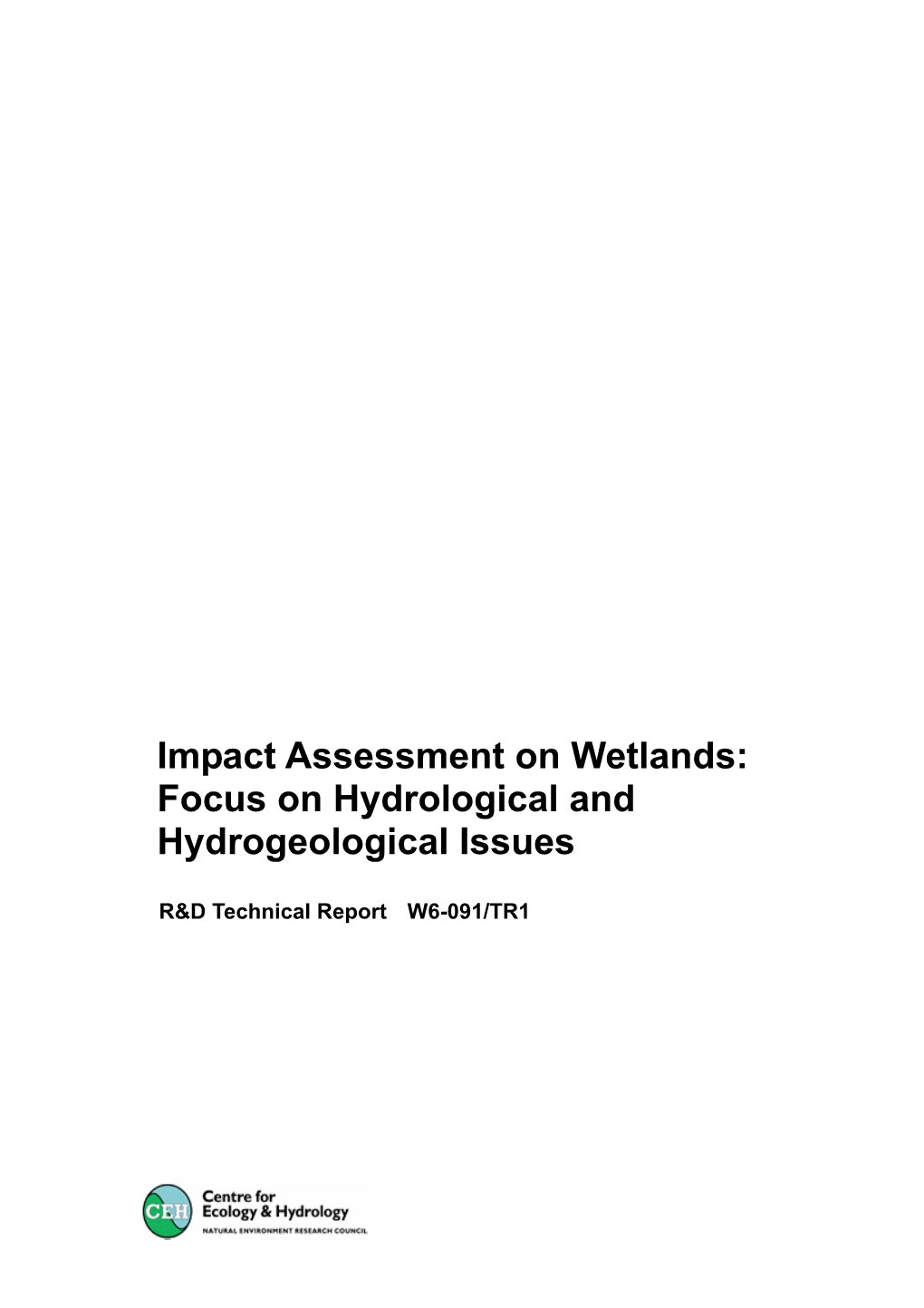 Impact Assessment on Wetlands: Focus on Hydrological and Hydrogeological Issues