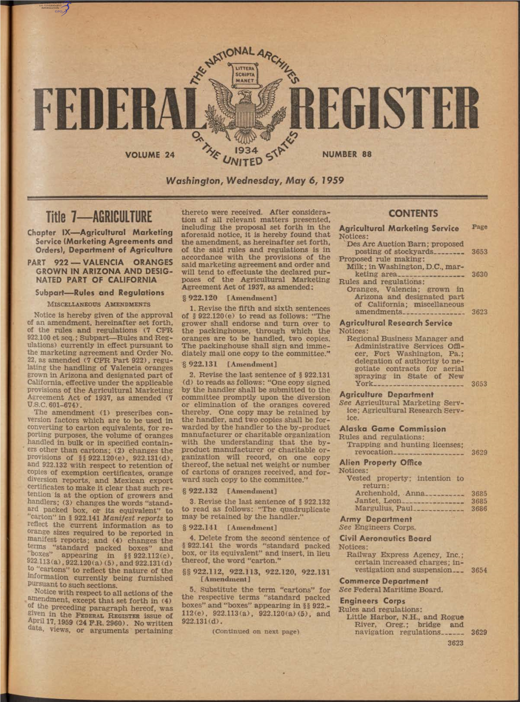 EGISTER \ 1 9 3 4 ^ VOLUME 24 NUMBER 88 * ^Af/TED ^ Washington, Wednesday, May 6, 1959
