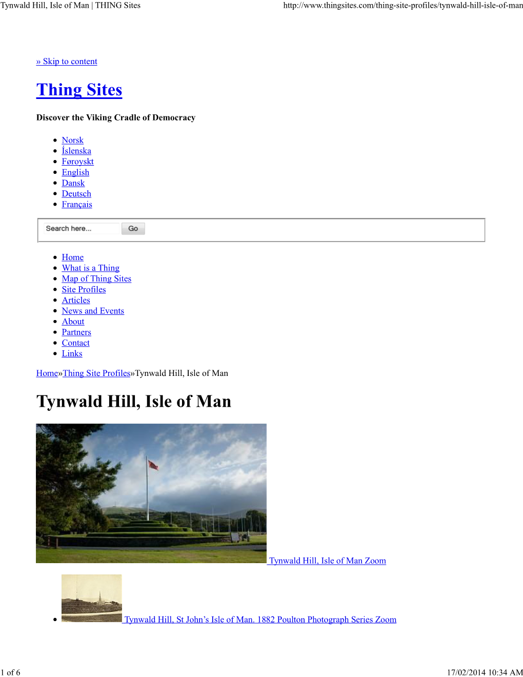 Thing Sites Tynwald Hill, Isle Of