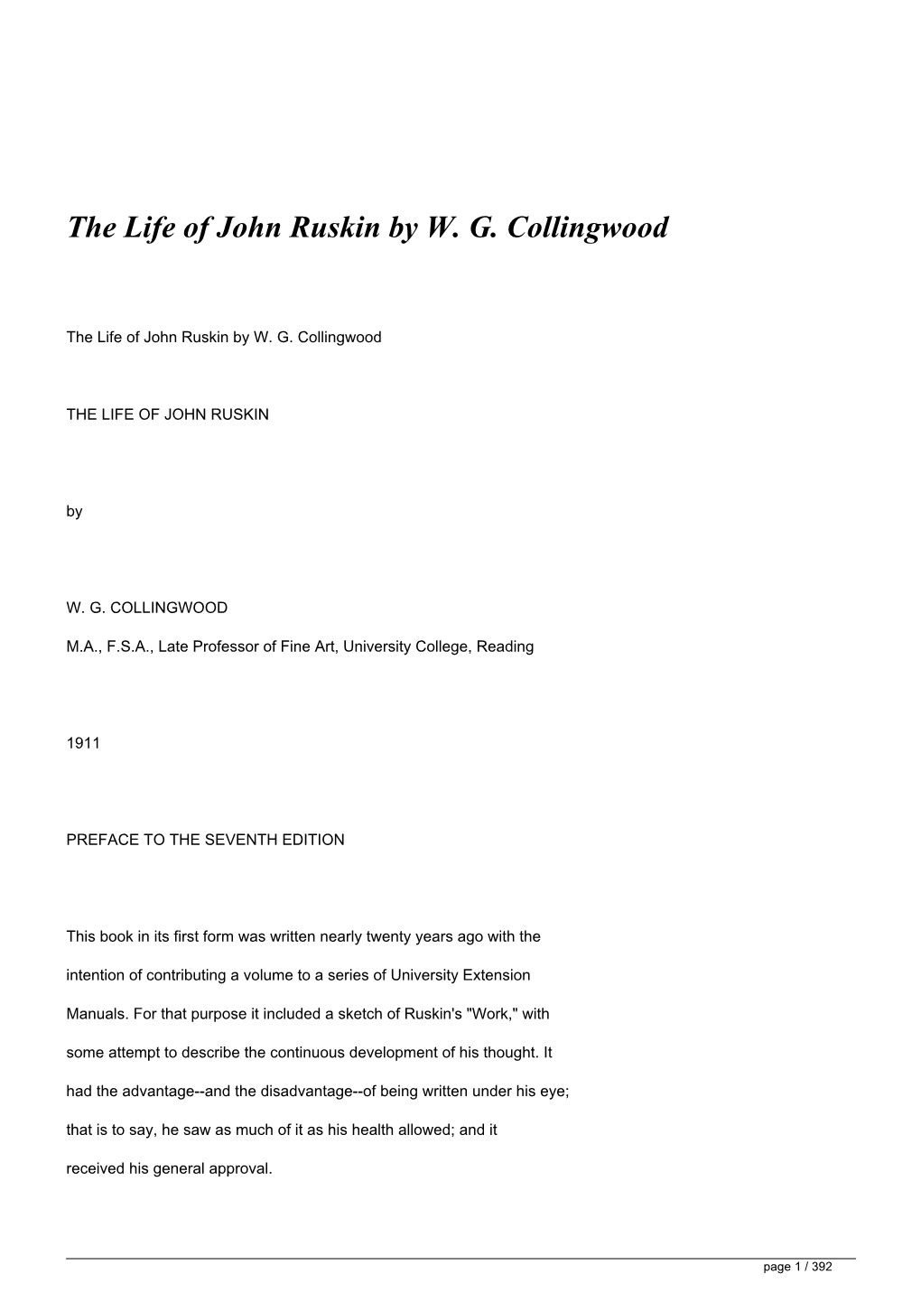 Download the Life of John Ruskin