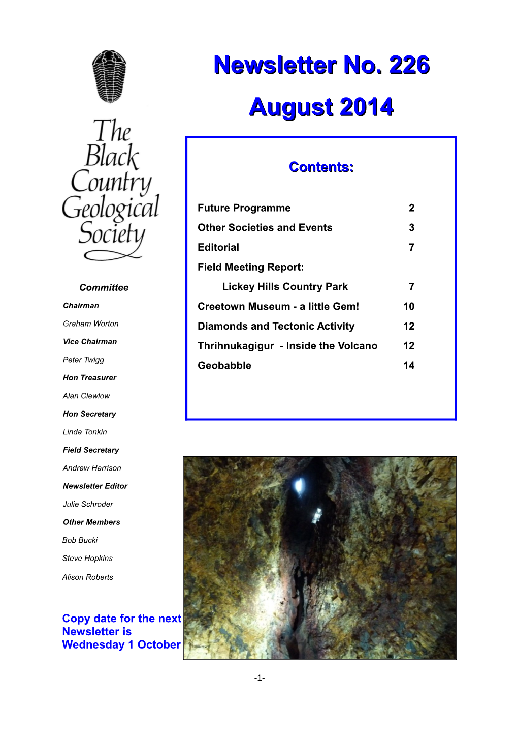 Newsletter No. 226 August 2014