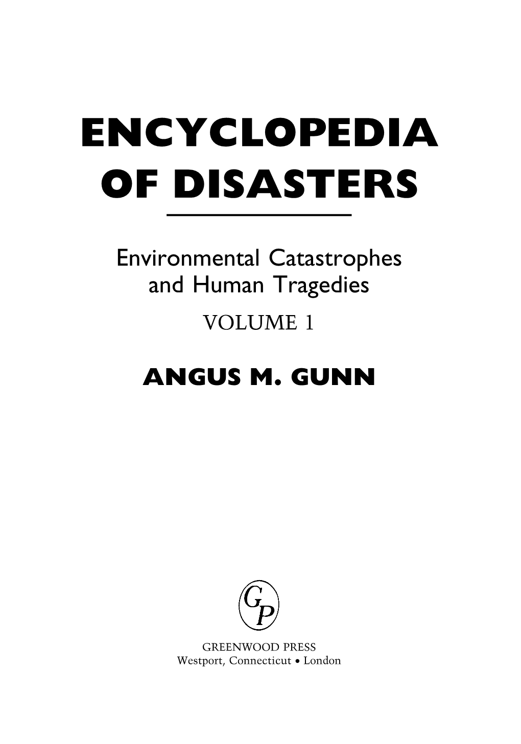 Encyclopedia of Disasters