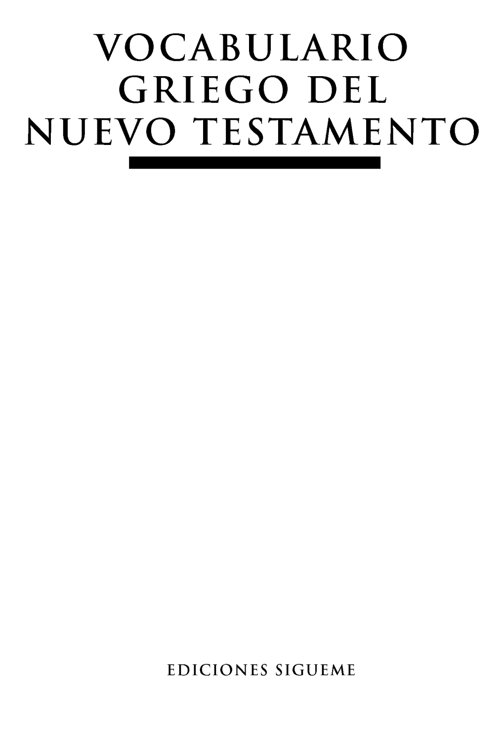 Vocabulario Griego Del Nuevo Testamento