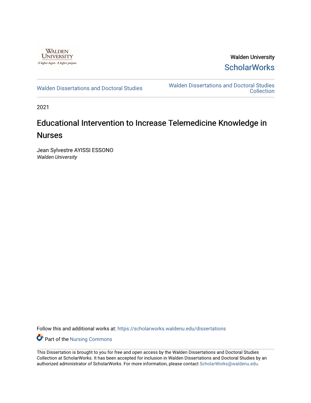 Educational Intervention to Increase Telemedicine Knowledge in Nurses