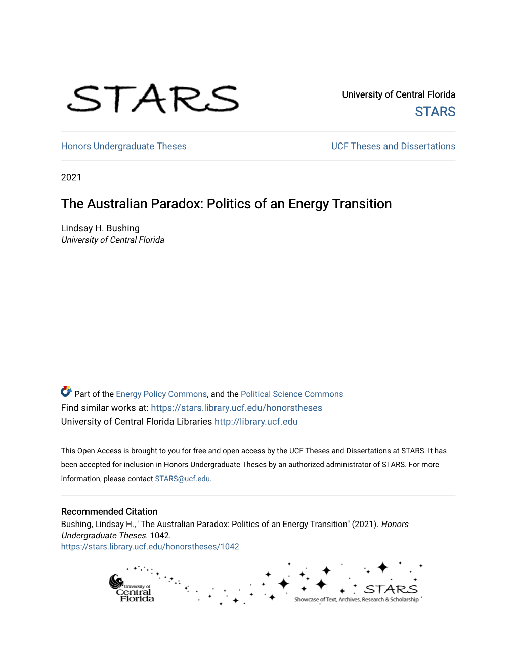 The Australian Paradox: Politics of an Energy Transition