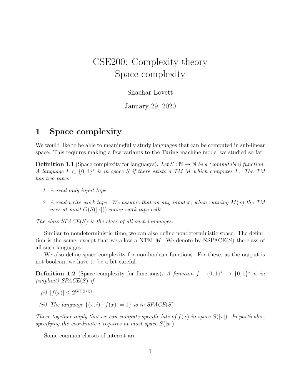 Space Complexity