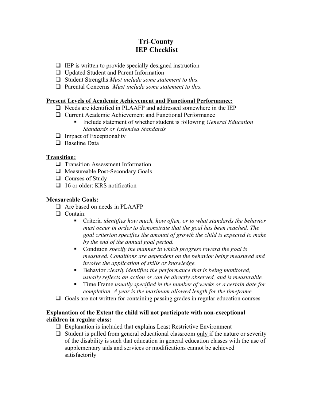 Q IEP Is Written to Provide Specially Designed Instruction