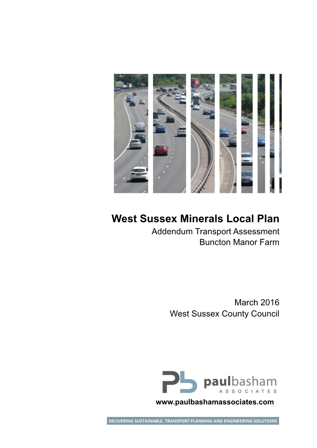 West Sussex Minerals Local Plan Transport Assessment: Addendum