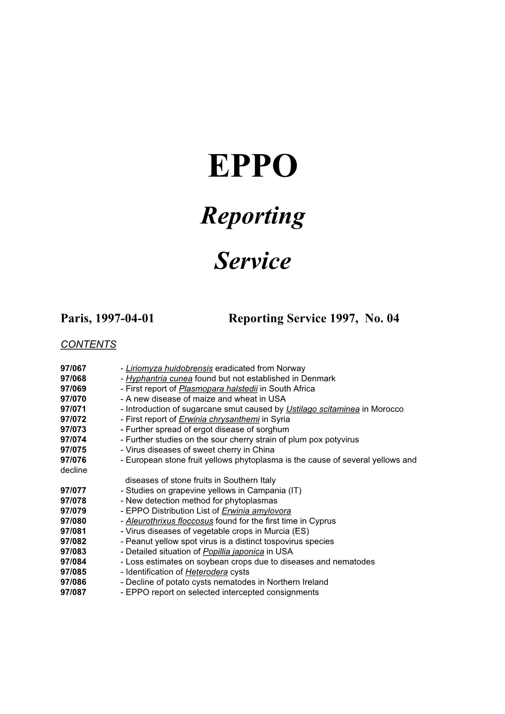 Reporting Service 1997, No