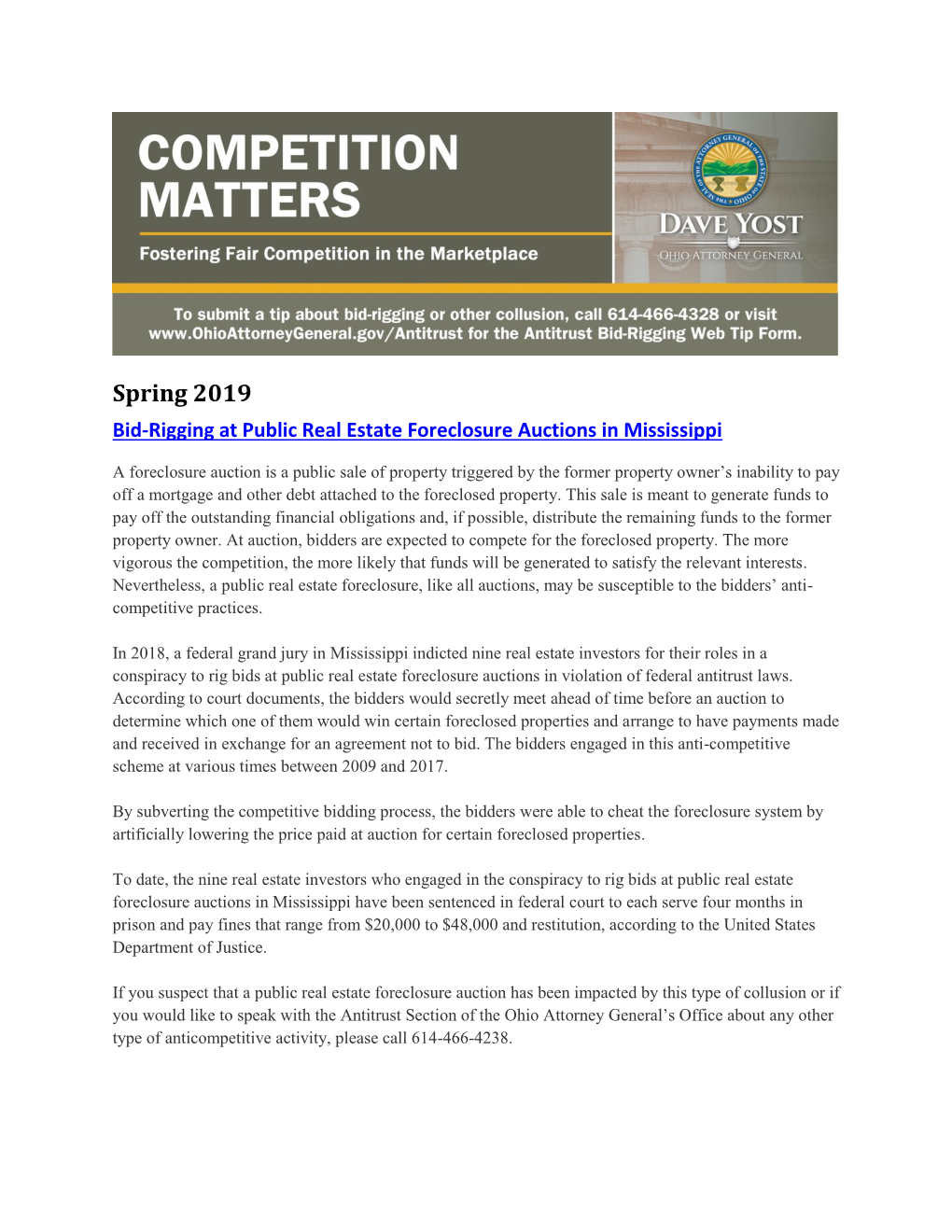 Competition Matters Spring 2019