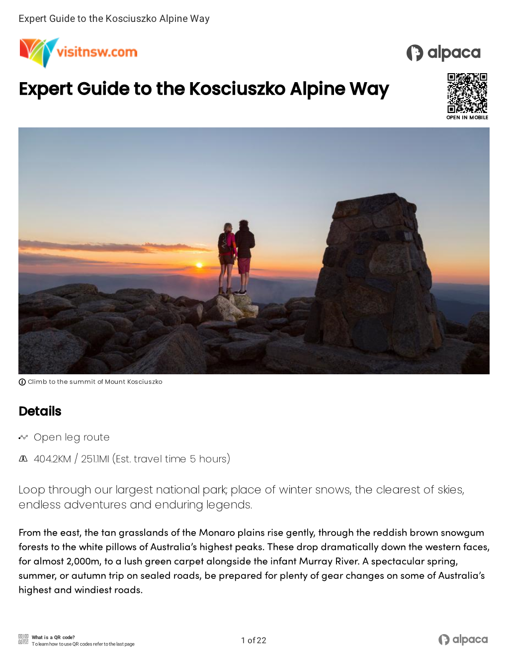 Expert Guide to the Kosciuszko Alpine Way